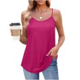 thumbnail image 2 of FAVIPT Camisoles Débardeurs pour Femmes à Bretelles Spaghetti Col Rond Chandails Unis d'Été Décontractés Amples T-Shirts Rose Vif,m, 2 of 6