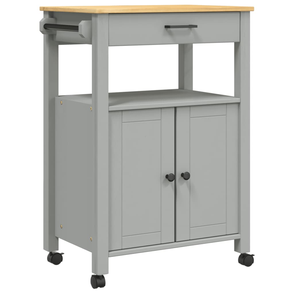vidaXL Kitchen Trolley Rolling Cart on Wheels Living Room Solid Wood Pine