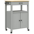 thumbnail image 1 of vidaXL Kitchen Trolley Rolling Cart on Wheels Living Room Solid Wood Pine, 1 of 6