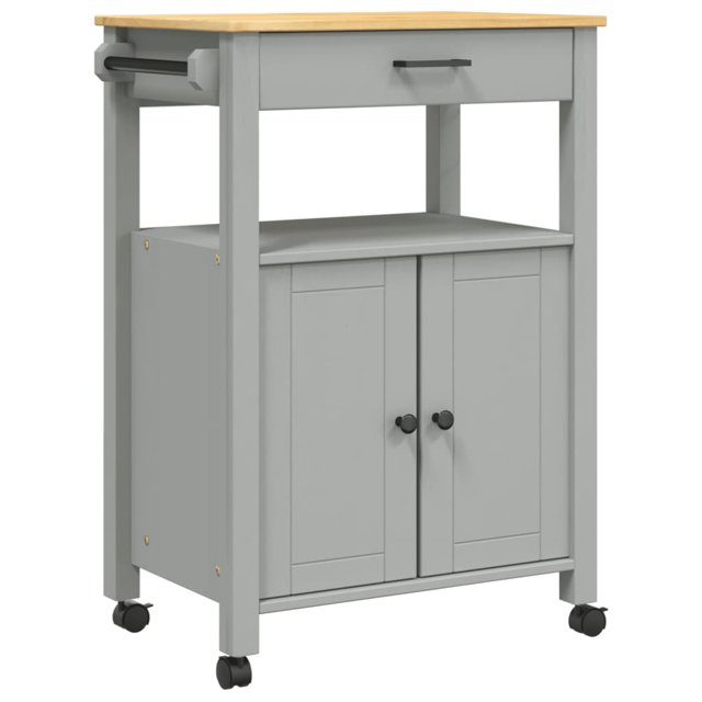 vidaXL Kitchen Trolley Rolling Cart on Wheels Living Room Solid Wood Pine