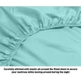 thumbnail image 3 of Oxford Collection 600 Thread Count Deep Pocket Egyptian Quality Cotton Solid Sheet Set (Twin Extra Long, Aqua), 3 of 3
