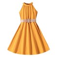 thumbnail image 1 of Kcodviy Robe T-Shirt Sans Manches Unie pour Tout-Petites Filles Longue Robe Princesse Robe de Danse Fête Robe pour Bébés Filles Robes Vêtements, 1 of 6
