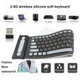 thumbnail image 3 of Wireless Keyboard Waterproof 2.4G  Keypad Mechanical Foldable Silicone Computer Accessory Home Travel Tablet, 3 of 10