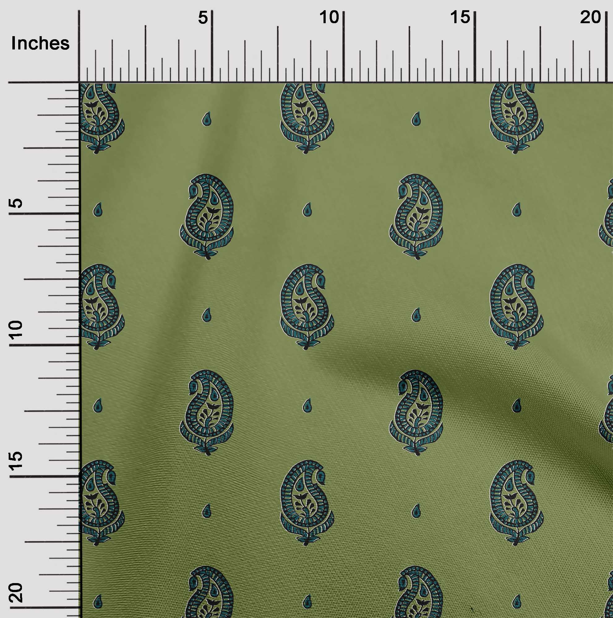 oneOone Viscose Chiffon Fabric Paisley Block Fabric Prints By Yard 42 Inch Wide