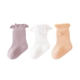 thumbnail image 1 of FAIWAD 3 Pairs Toddler Lace Socks Girls Ruffle Frilly Mesh Breathable Princess Socks Birthday Party Non Slip Ankle Socks, 1 of 3
