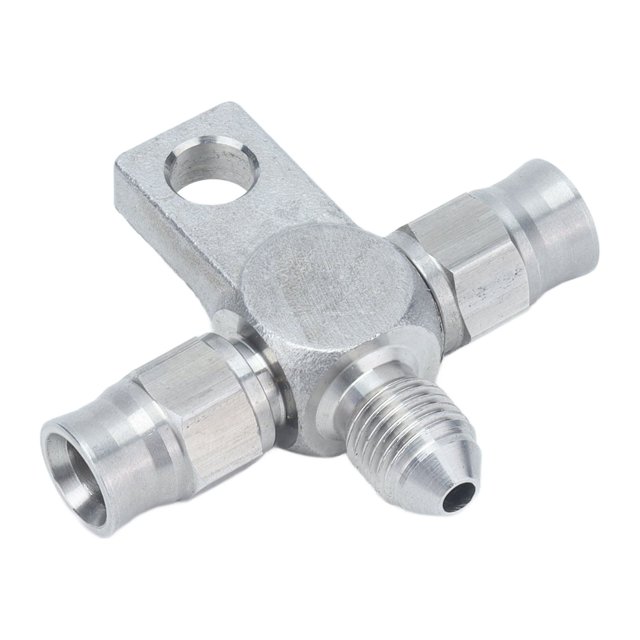 Loewten Brake Hose Tee Fitting,Brake Line Tee Fitting,AN‑3 Tee Brake Hose AN3 To Line End Fittings Stainless Steel Automobile Components