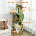 thumbnail image 4 of PawHut 54" Cat Tree Tower with Scratching Posts, Cat Condos, Green, 4 of 10