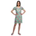 thumbnail image 2 of Moomaya Chemise de Nuit d'Allaitement à Col Rond pour Femmes, Imprimée, à Manches Courtes, 2 of 5
