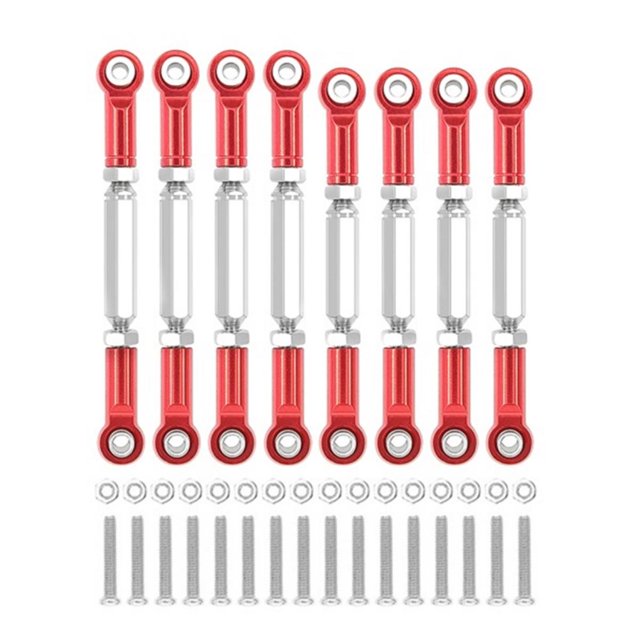 fastboy Ensemble de 8 Barres de Direction pour MN WPL 1/16 C14 Accessoires de Voiture RC Rouge