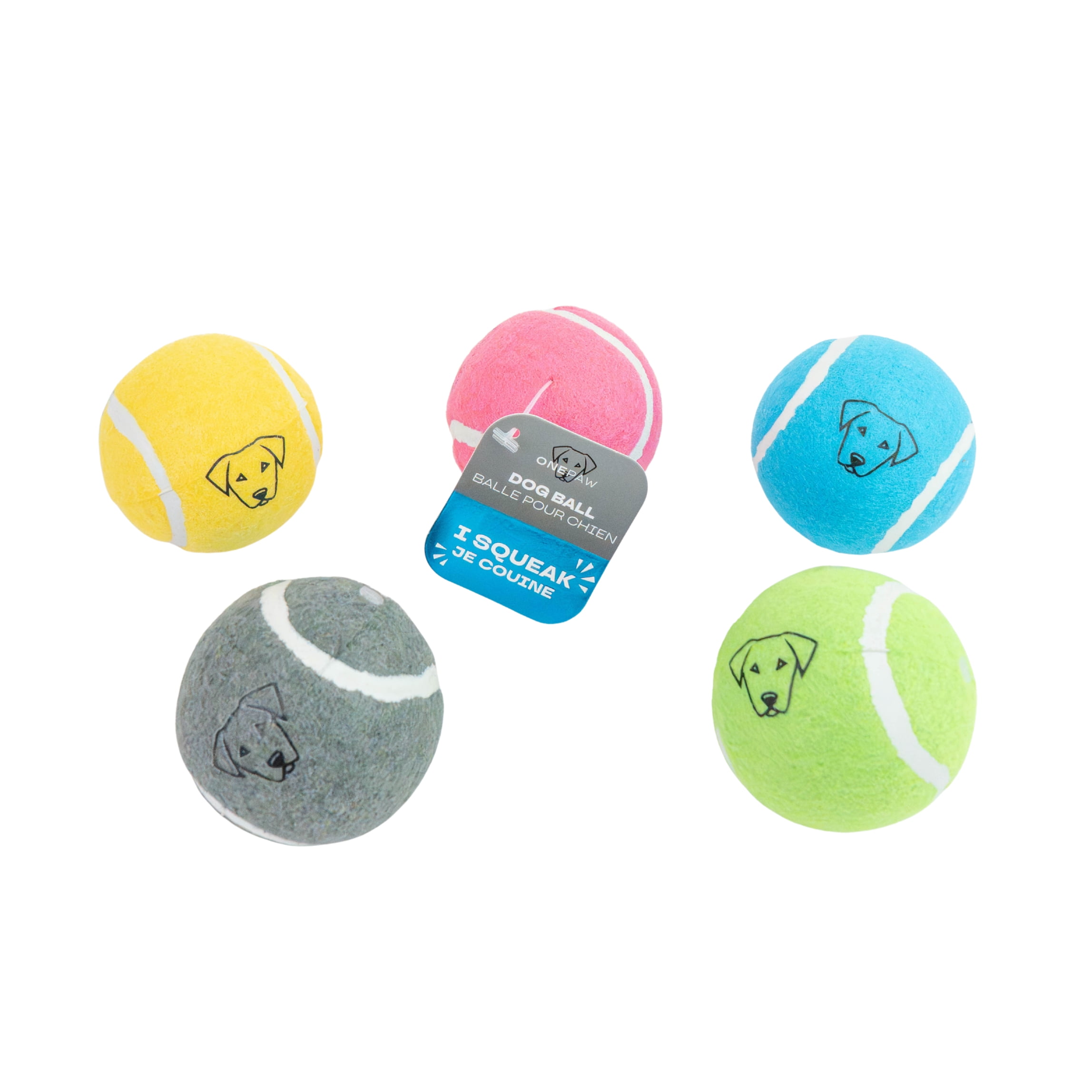 One Paw, balle de tennis classique pour chiens, vert, plusieurs couleurs disponibles