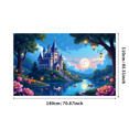 thumbnail image 1 of Fairytale Castle Backdrop Banner for Kids Party Wedding Photo Shoot Birthday Decoration Events Magical Background Props, 1 of 4