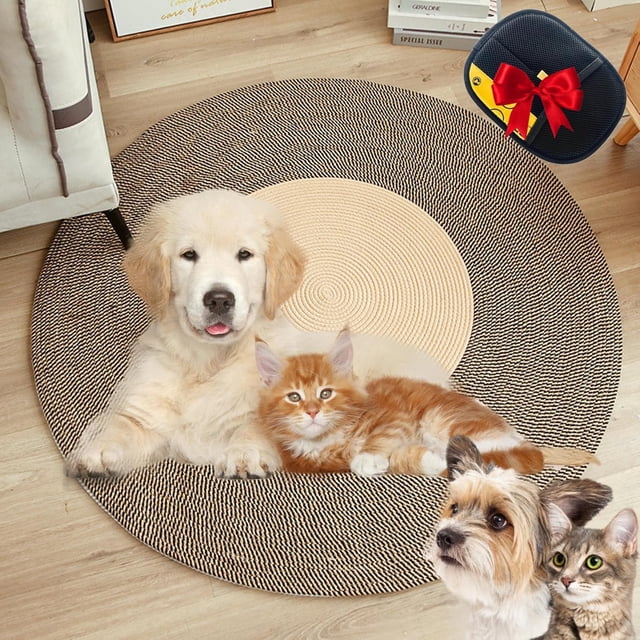 Nestoly Cotton Rope Area Rug for Cats, Nestoly Cat Rug, Washable & Reversible Cat Cotton Rope Rug (#D,32")