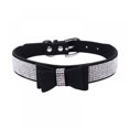 thumbnail image 1 of Pet Dog Leather Rhinestones Bow Knot Collar Crystals Bling Diamonds for Small Medium Large Dogs, 1 of 10