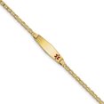 thumbnail image 1 of Bracelet Ancre Semi-Solide 14K Forme Diamant Rouge Émail ID w 8 Pouces "Bracelets, 1 of 3