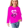 thumbnail image 2 of RXIRUCGD Chemises à Manches Longues pour Filles, Col Rond Mignon, Blouses Décontractées Élégantes (Rose Vif, Taille : 13 Ans), 2 of 5
