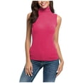 thumbnail image 1 of tarylea Womens Sleeveless Tops Plus Size High Neck Tank Tops Slim Fitted Undershirt Basic Layer Tees, 1 of 5