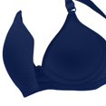 thumbnail image 4 of ManxiVoo Side Folded Full Coverage Wireless Bra for Women Soft Lightweight Support Minimizer with Wide Band M Size Dark Blue, 4 of 7