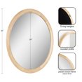 thumbnail image 2 of Kate and Laurel Dessa Modern Round Wooden Wall Mirror, 32 Inch Diameter, Natural, Transitional Circle Bathroom Vanity Mirror with Chunky Rounded Profile and Solid Poplar Wood Frame, 2 of 8
