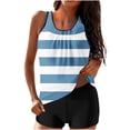 thumbnail image 2 of UPPADA 2 Piece Full Coverage Swimsuits for Women Floral Athleti Crewneck Bathing Suits High Waisted Tummy Control Modest Swimwear Comfy Tankini Top with Shorts Tankini Swim Tops Blue,Xl, 2 of 7