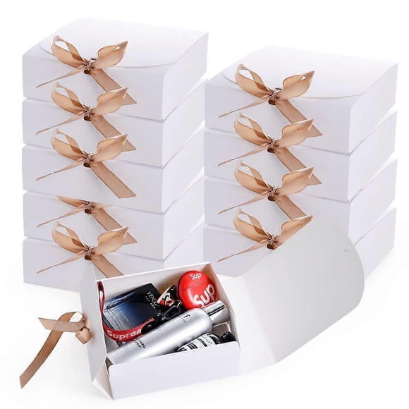 Boîtes-cadeaux,10 Pcs Boîtes-Cadeaux avec Couvercles 6.3 x 6.3 x 2 Pouces Boîtes-Cadeaux Vides pour Cadeaux,Fête,Anniversaire,Mariage