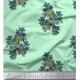 thumbnail image 1 of Soimoi Poly Georgette Fabric Leaves & Floral Block Fabric Prints by Yard 52 Inch Wide, 1 of 3