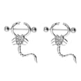 thumbnail image 2 of Tachiuwa 2 Pcs Tétine Pendante Animale en Acier Inoxydable en Forme de Scorpion avec Strass 16g, 2 of 8