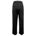 thumbnail image 4 of Women's Work Pants - High Elastic Waisted Trousers - Straight Wide Leg Button Down Casual Pants, 4 of 5