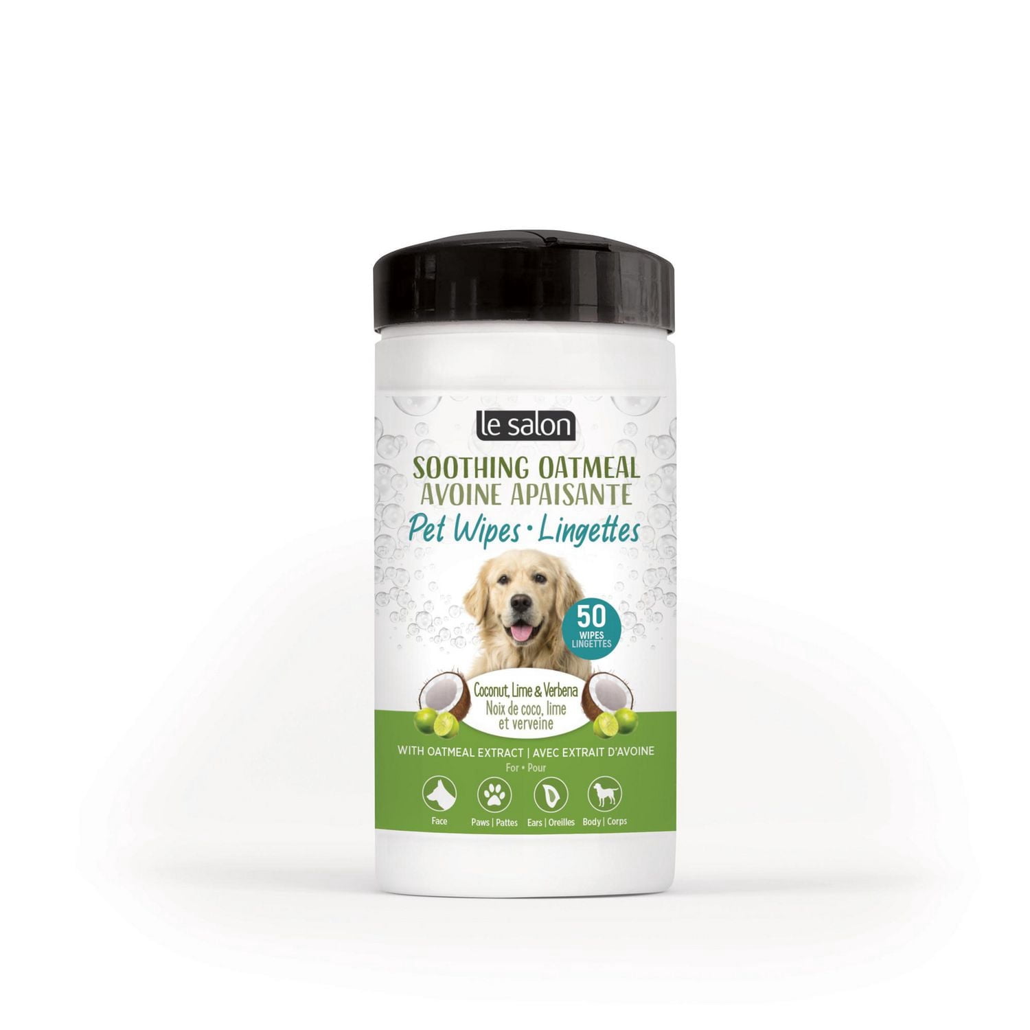 Le Salon Lingettes pour Animaux de Compagnie à l'Avoine Apaisante, Lingettes pour Chiens Lot de 50