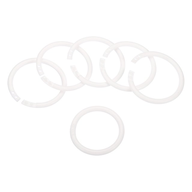 Unique Bargains 2' OD 1.6' ID Loose Leaf Rings Binder Ring Plastic O Rings for Book Scrapbook, White 50 Pack
