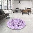 thumbnail image 4 of Ahgly Company Tapis d'Intérieur Lavable à la Machine, Carré, Transitionnel, Lilas Violet Riche, Tapis de Zone, 8 Pieds Carré, 4 of 7