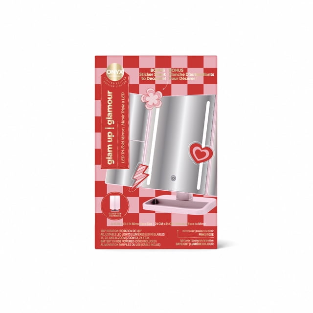 Ultra-Slim Foldable Mirror Gift for Her, Pink