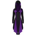 thumbnail image 1 of IROINID Manteau Long Confortable pour Femme, Pardessus à Couleurs Contrastantes, Manches Longues, Vêtement d'Extérieur, Violet, 1 of 5