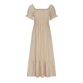 thumbnail image 4 of SMihono Robe Bohème d'Été pour Femmes Grande Taille Mode Décontractée d'Été Col Carré Uni Manches Courtes Femmes Robe pour Femmes Longues Robes, 4 of 8