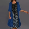 thumbnail image 2 of Pisexur Robes pour Femmes Ensemble Deux Pièces Robe Décontractée Robe Élégante en Chiffon 1 Pce Dress+1 Pce Cardigan Floral Ajusté Ample, 2 of 6