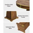 thumbnail image 4 of Tribesigns Solid Wood Round Dining Table, 31.5" Small Kitchen Table for 2, Modern Farmhouse Dinner Table for Dining Room, Kitchen, Living Room, Artistic Geometric Base, Table Only (Rustic Brown), 4 of 7
