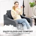 thumbnail image 4 of HOMCOM Armchair, Linen Accent Chair with Pocket Spring, Charcoal Grey, 4 of 10