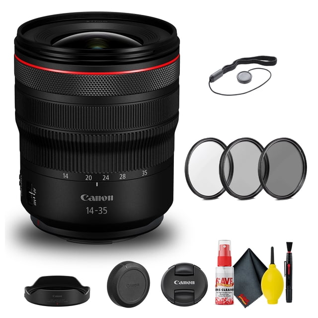 Canon RF 14-35mm F/4L IS USM Lens (4857C002) + Trousse de Filtres + Capuchon de Protection + Plus