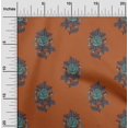 thumbnail image 1 of oneOone Georgette Viscose Fabric Leaves & Floral Block Print Fabric BTY 42 Inch Wide, 1 of 5