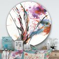 thumbnail image 3 of Designart 'Abstract Handpainted Purple and Blue Flowers' Farmhouse Metal Circle Wall Art, 3 of 3