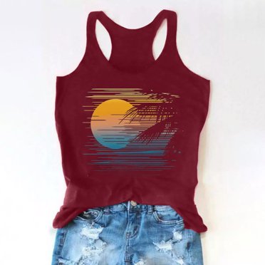 EGNMCR Camisoles pour Femmes Camisoles pour Boire pour Femmes Débardeurs pour Adultes Filles Été Plage Amusants Graphiques Dos Nageur Camisoles Gilet Slogans Blouse