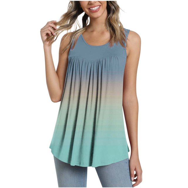 Birdeem Blouse Sans Manches Décontractée d'Été pour Femmes, Col Ras du Cou, Hauts, T-Shirt à Imprimé Floral, Gilet pour Femmes