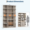thumbnail image 3 of Royalbelle Grey 6 Tier Tall Bookshelf with Storage, Modern Farmhouse Standing, 3 of 6
