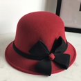 thumbnail image 2 of Chapeau Melon Petit pour Femme, Automne et Hiver, Nœud, Bout Rond, Décontracté, Style Bassin de Pêcheur, 2 of 3
