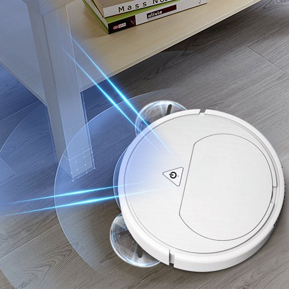 Aspirateur Robot Ultra-Mince et Vadrouille Combinés - Aspiration 1200 Pa, Profil Bas 60 mm, Silencieux 40 dB, Nettoyage Automatique pour Poils d'Animaux et Planchers Durs, Rechargeable par USB, Câble de Chargement Inclus