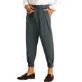 thumbnail image 4 of INSPIRE CHIC Pantalon Habillé Court Formel Uni à Double Plis pour Homme 34 Gris Foncé, 4 of 6