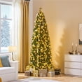 thumbnail image 2 of Yaheetech 7.5Ft Pencil Artificial Christmas Tree with 350 LED Warm White Lights, Green, 2 of 7