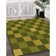 thumbnail image 3 of Ahgly Tapis Rectangulaire Lavable en Machine Intérieur Transitionnel Vert Armée, 4 Pieds x 6 Pieds, 3 of 7