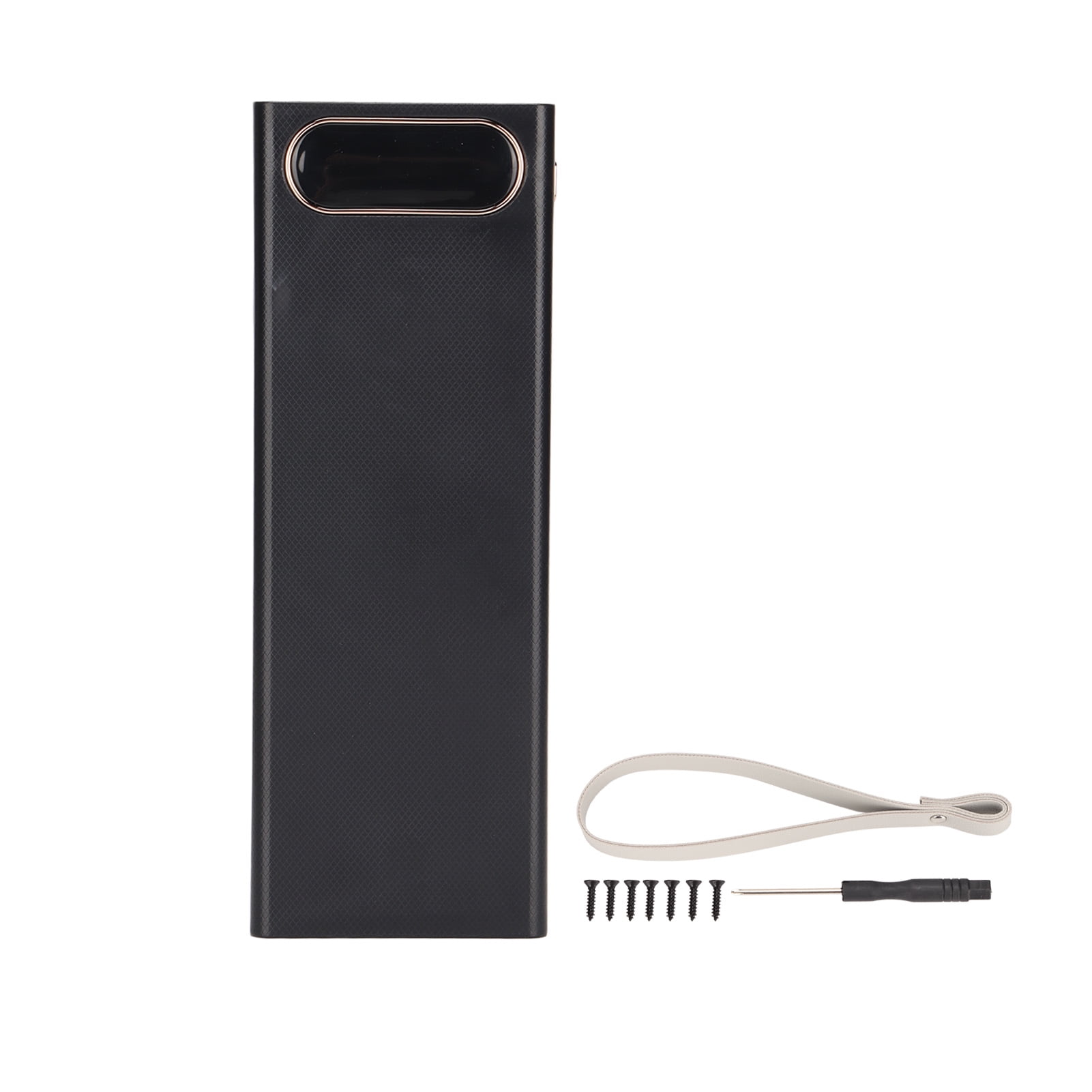 L20 18650 Battery Holder 10W DIY Mobile Power Bank Case Portable Battery Charger with LCD Display for 20 BatteriesBlack