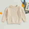 thumbnail image 2 of Fortune Chandail Fleuri pour Bébé Fille à Manches Longues en Tricot, Chandail pour Nourrisson, Automne Hiver, Hauts Chauds, 2 of 8