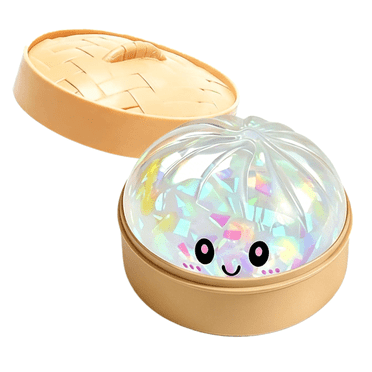 Glitter Dumpling Squishy Mystery Box, Bao Bun Squishy Toy with Box, Jumbo Stress Relief Sensory Fidget Toy for Adults, Soft Squeeze Anxiety Relief Ball, Shine Sliver